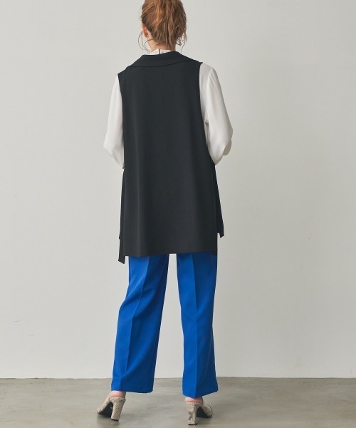 nissen（ニッセン）の「センタープレスカラーセミワイドパンツ（スラックス・レディース・ライトベージュ/ブルー/ライム/ライトグレー/ブラック/テラコッタ・LL/M/S/L）」の12枚目の写真