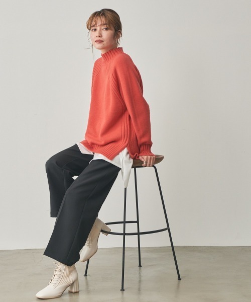 nissen（ニッセン）の「センタープレスカラーセミワイドパンツ（スラックス・レディース・ライトベージュ/ブルー/ライム/ライトグレー/ブラック/テラコッタ・LL/M/S/L）」の22枚目の写真