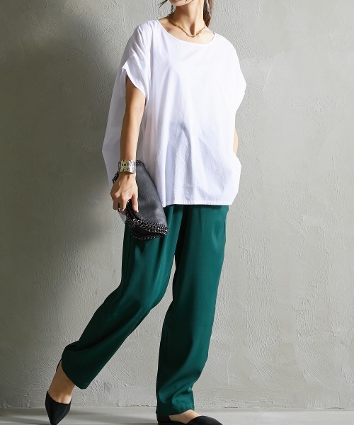 Soiunique（スワユニーク）の「ウエスト細見え　ハトメタックパンツ ［Soiunique］（スラックス・レディース・グリーン/チャコールグレー/ブラック・M/L）」の14枚目の写真