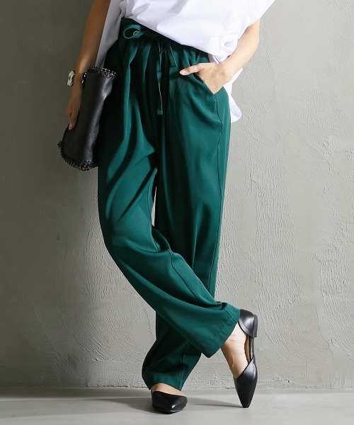 Soiunique（スワユニーク）の「ウエスト細見え　ハトメタックパンツ ［Soiunique］（スラックス・レディース・グリーン/チャコールグレー/ブラック・M/L）」の19枚目の写真