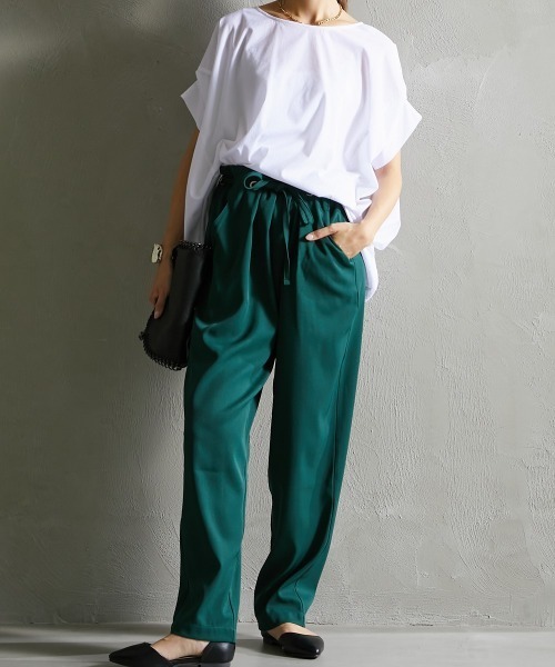 Soiunique（スワユニーク）の「ウエスト細見え　ハトメタックパンツ ［Soiunique］（スラックス・レディース・グリーン/チャコールグレー/ブラック・M/L）」の18枚目の写真