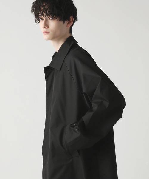 ASTRONOMY（アストロノミー）の「ビッグシルエットストレットラグランステンカラーコート スプリングコート（ステンカラーコート・メンズ・ブラック/チャコール/グレー系・M/L）」の5枚目の写真