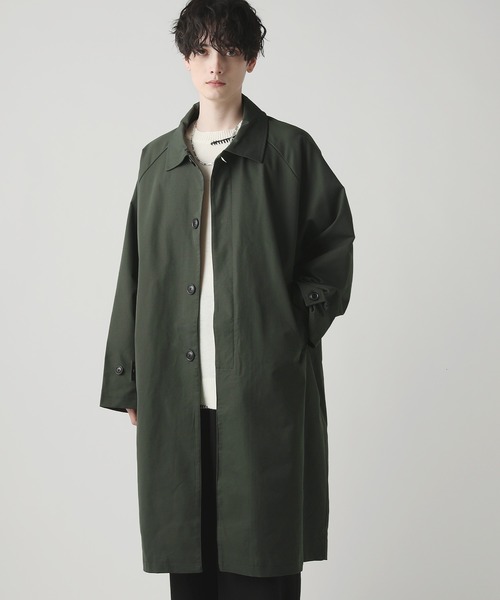 ASTRONOMY（アストロノミー）の「ビッグシルエットストレットラグランステンカラーコート スプリングコート（ステンカラーコート・メンズ・ブラック/チャコール/グレー系・M/L）」の8枚目の写真