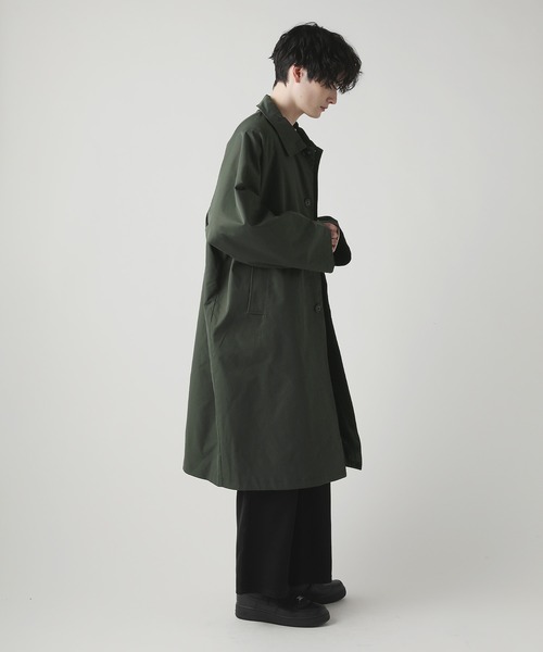 ASTRONOMY（アストロノミー）の「ビッグシルエットストレットラグランステンカラーコート スプリングコート（ステンカラーコート・メンズ・ブラック/チャコール/グレー系・M/L）」の11枚目の写真