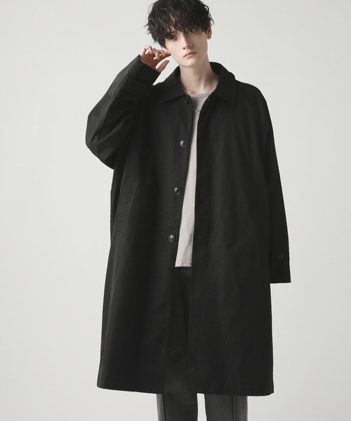 ASTRONOMY（アストロノミー）の「ビッグシルエットストレットラグランステンカラーコート スプリングコート（ステンカラーコート・メンズ・ブラック/チャコール/グレー系・M/L）」の4枚目の写真