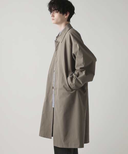ASTRONOMY（アストロノミー）の「ビッグシルエットストレットラグランステンカラーコート スプリングコート（ステンカラーコート・メンズ・ブラック/チャコール/グレー系・M/L）」の12枚目の写真