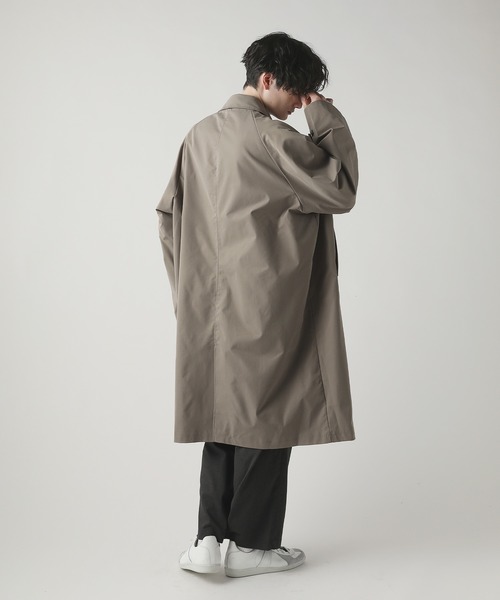 ASTRONOMY（アストロノミー）の「ビッグシルエットストレットラグランステンカラーコート スプリングコート（ステンカラーコート・メンズ・ブラック/チャコール/グレー系・M/L）」の15枚目の写真