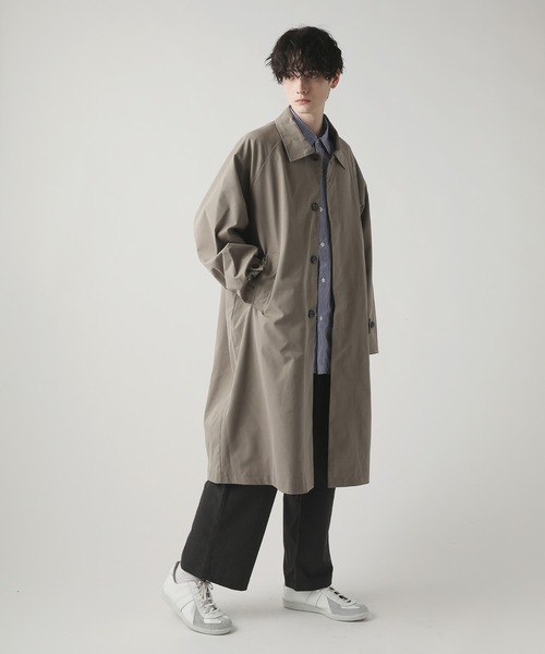 ASTRONOMY（アストロノミー）の「ビッグシルエットストレットラグランステンカラーコート スプリングコート（ステンカラーコート・メンズ・ブラック/チャコール/グレー系・M/L）」の16枚目の写真