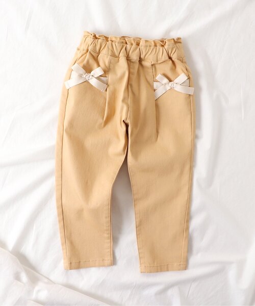 apres les cours（アプレレクール）の「リボンポケットパンツ（その他パンツ・キッズ・ピンク/イエロー/チェック/インディゴブルー・120/140/80/100/130/110/90）」の3枚目の写真