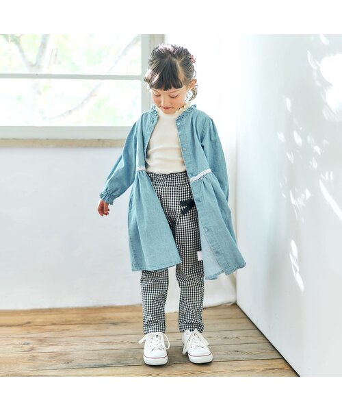 apres les cours（アプレレクール）の「リボンポケットパンツ（その他パンツ・キッズ・ピンク/イエロー/チェック/インディゴブルー・120/140/80/100/130/110/90）」の7枚目の写真