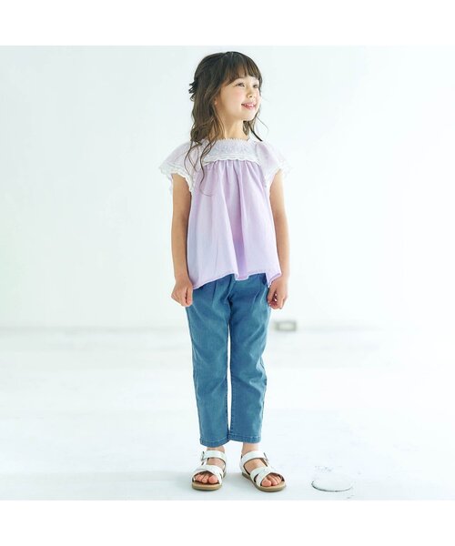 apres les cours（アプレレクール）の「リボンポケットパンツ（その他パンツ・キッズ・ピンク/イエロー/チェック/インディゴブルー・120/140/80/100/130/110/90）」の11枚目の写真