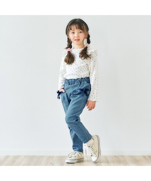 apres les cours（アプレレクール）の「リボンポケットパンツ（その他パンツ・キッズ・ピンク/イエロー/チェック/インディゴブルー・120/140/80/100/130/110/90）」の12枚目の写真