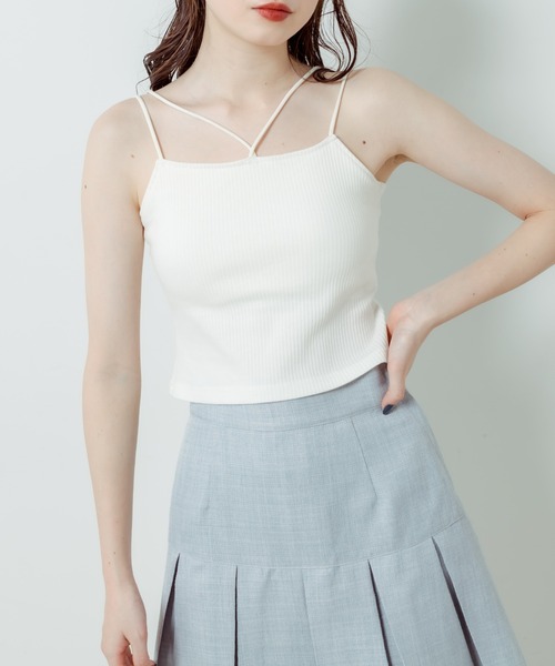 OLIVE des OLIVE(オリーブデオリーブ)の「カップ付きキャミソール 1031060080(キャミソール・レディース・ブラック/オフホワイト/サックスブルー/ピンク・FREE)」の1枚目の写真
