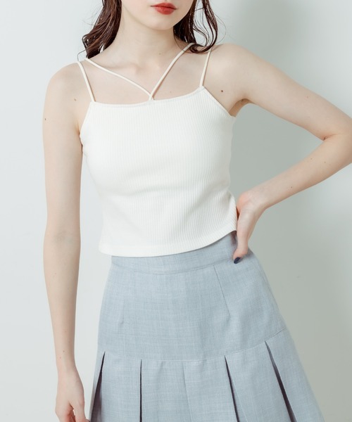 OLIVE des OLIVE(オリーブデオリーブ)の「カップ付きキャミソール 1031060080(キャミソール・レディース・ブラック/オフホワイト/サックスブルー/ピンク・FREE)」の10枚目の写真
