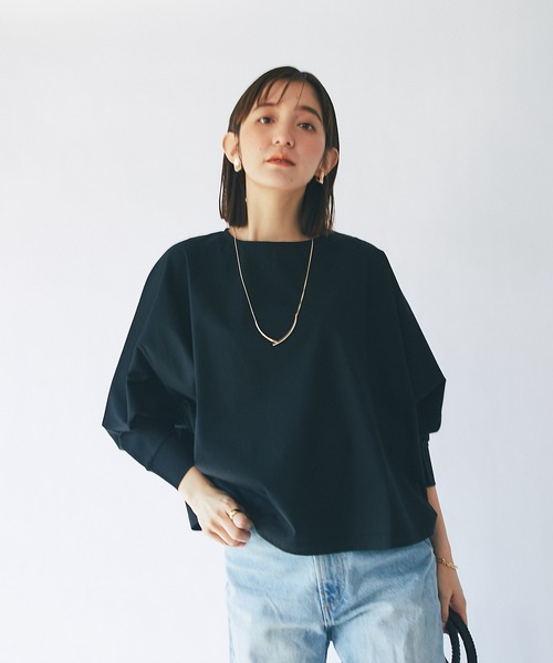 RIVE DROITE（リヴドロワ）の「リラクシーな万能アイテム/ドルマンスリーブカットソー（Tシャツ/カットソー・レディース・ホワイト/ブラック・FREE）」の5枚目の写真