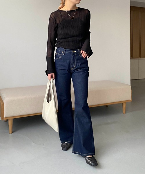 CAPRICIEUX LE'MAGE（カプリシューレマージュ）の「〈Lee/リー〉フレアデニム（デニムパンツ・レディース・ネイビー・XS/S）」の3枚目の写真