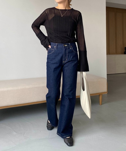 CAPRICIEUX LE'MAGE（カプリシューレマージュ）の「〈Lee/リー〉フレアデニム（デニムパンツ・レディース・ネイビー・XS/S）」の5枚目の写真