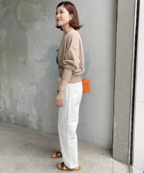 Spick & Span コットンラミーボリュームスリーブカーディガン 黒 Spick and Span コットンラミーボリュームスリーブカーディガン