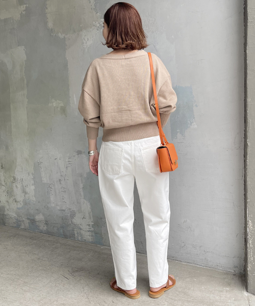 Spick & Span コットンラミーボリュームスリーブカーディガン 黒 Spick & Span コットンラミーボリュームスリーブカーディガン 黒