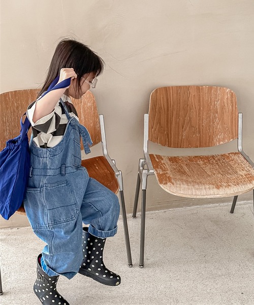 aimoha（アイモハ）の「【aimoha-KIDS-】子供服　アメリカワークデニムサロペット（サロペット/オーバーオール・キッズ・ブルー/ブラック・120/100/130/80/110/90）」の9枚目の写真