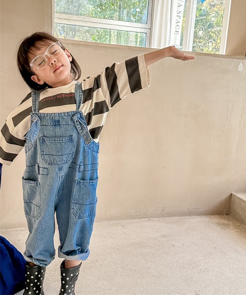 aimoha（アイモハ）の「【aimoha-KIDS-】子供服　アメリカワークデニムサロペット（サロペット/オーバーオール・キッズ・ブルー/ブラック・120/100/130/80/110/90）」の15枚目の写真