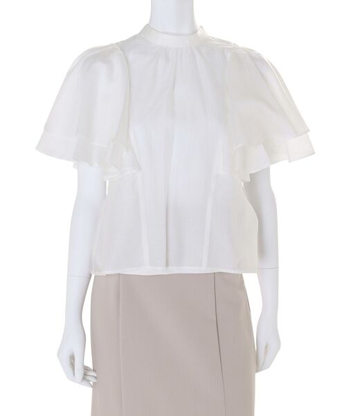 MERCURYDUO(マーキュリーデュオ)の「2WAYオープンショルダーラッフルブラウス(シャツ/ブラウス・レディース・オフホワイト/ライトブルー/ピンク・FREE)」の15枚目の写真