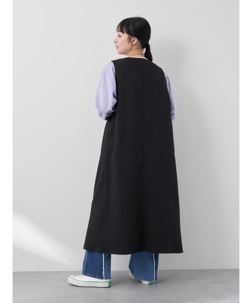 earth music&ecology(アースミュージックアンドエコロジー)の「フロントジップジャンスカ(ワンピース・レディース・その他9/ブラック/ベージュ・FREE)」の11枚目の写真