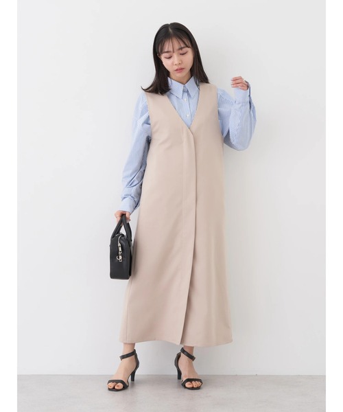 earth music&ecology(アースミュージックアンドエコロジー)の「フロントジップジャンスカ(ワンピース・レディース・その他9/ブラック/ベージュ・FREE)」の12枚目の写真