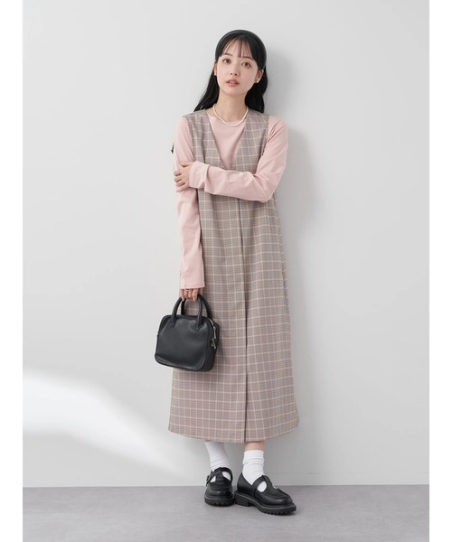 earth music&ecology(アースミュージックアンドエコロジー)の「フロントジップジャンスカ(ワンピース・レディース・その他9/ブラック/ベージュ・FREE)」の15枚目の写真