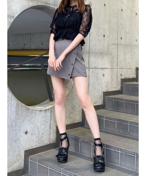 EATME(イートミー)の「フロントボタンスカパン(その他パンツ・レディース・グレー/ブラック・SMALL/MEDIUM)」の4枚目の写真