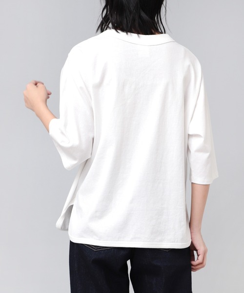 RNA-N（アールエヌエーエヌ）の「M2037 ワイドバインダーミドルスリーブ（Tシャツ/カットソー・レディース・オフホワイト/グリーン/ダークグレー・MEDIUM）」の20枚目の写真