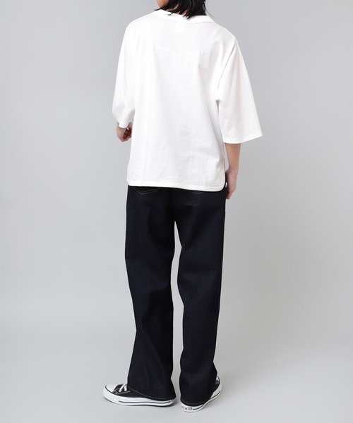 RNA-N（アールエヌエーエヌ）の「M2037 ワイドバインダーミドルスリーブ（Tシャツ/カットソー・レディース・オフホワイト/グリーン/ダークグレー・MEDIUM）」の4枚目の写真