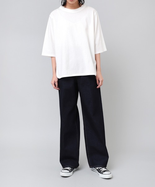 RNA-N（アールエヌエーエヌ）の「M2037 ワイドバインダーミドルスリーブ（Tシャツ/カットソー・レディース・オフホワイト/グリーン/ダークグレー・MEDIUM）」の18枚目の写真