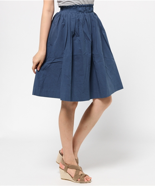 mystic（ミスティック）の「ミモレ丈ギャザースカート（スカート・レディース・オフホワイト/ブラック/ブルー/カーキ・ﾌﾘ-）」の4枚目の写真