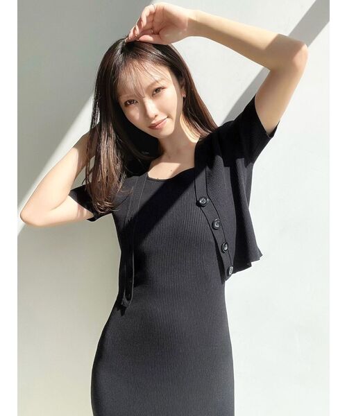 RESEXXY（リゼクシー）の「5分袖ショートカーディガン【セットアップ着用可能】（カーディガン/ボレロ・レディース・ブラック/レッド/その他1・FREE）」の11枚目の写真