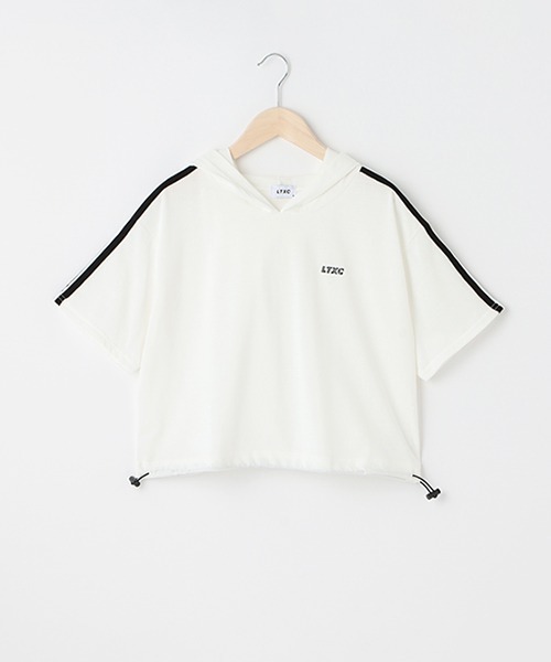 LOVETOXIC(ラブトキシック)の「【LTXC】吸水速乾ラインパーカ(パーカー・キッズ・オフホワイト/ブラック/サックスブルー・SS/S/M/L)」の4枚目の写真