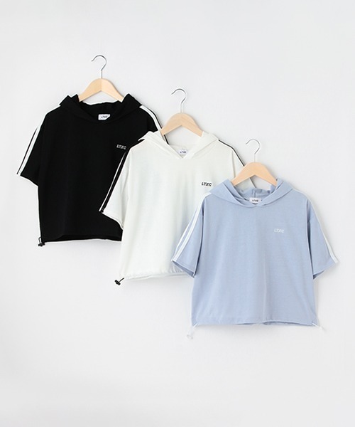 LOVETOXIC(ラブトキシック)の「【LTXC】吸水速乾ラインパーカ(パーカー・キッズ・オフホワイト/ブラック/サックスブルー・SS/S/M/L)」の13枚目の写真