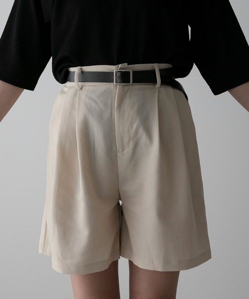 Anss.me（アンスミー）の「【Anss.me】チノツータックベルト付きショートパンツ（スカート・レディース・アイボリー/ブラック/グレー・FREE）」の19枚目の写真