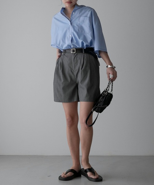 Anss.me（アンスミー）の「【Anss.me】チノツータックベルト付きショートパンツ（スカート・レディース・アイボリー/ブラック/グレー・FREE）」の21枚目の写真