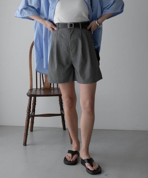 Anss.me（アンスミー）の「【Anss.me】チノツータックベルト付きショートパンツ（スカート・レディース・アイボリー/ブラック/グレー・FREE）」の17枚目の写真