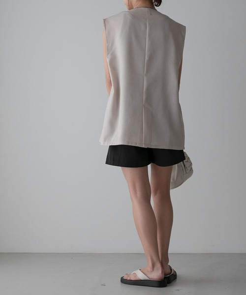 Anss.me（アンスミー）の「【Anss.me】チノツータックベルト付きショートパンツ（スカート・レディース・アイボリー/ブラック/グレー・FREE）」の8枚目の写真