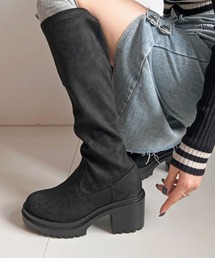 Shoes in Closet（シューズインクローゼット）の「厚底 ヒールアップ  フィット ストレッチ ロングブーツ 1879（ブーツ・レディース）」