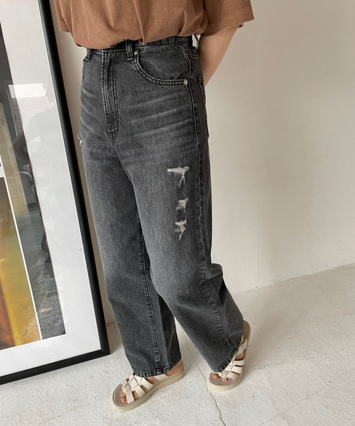 LOWRYS FARM（ローリーズファーム）の「ＣＯＮＥストレートデニムパンツ＊ 907036（デニムパンツ・レディース・ブルー/ブラック/ブルー系その他/ネイビー・SMALL/MEDIUM/LARGE）」の8枚目の写真