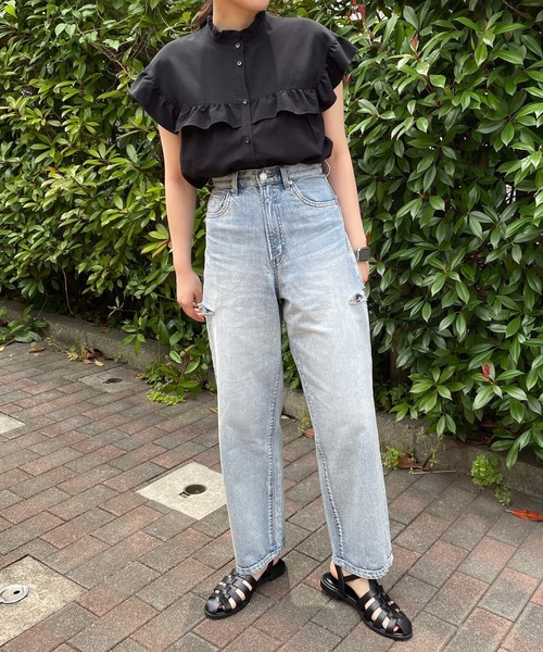 LOWRYS FARM（ローリーズファーム）の「ＣＯＮＥストレートデニムパンツ＊ 907036（デニムパンツ・レディース・ブルー/ブラック/ブルー系その他/ネイビー・SMALL/MEDIUM/LARGE）」の12枚目の写真