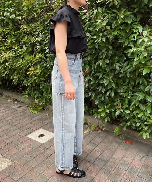 LOWRYS FARM（ローリーズファーム）の「ＣＯＮＥストレートデニムパンツ＊ 907036（デニムパンツ・レディース・ブルー/ブラック/ブルー系その他/ネイビー・SMALL/MEDIUM/LARGE）」の14枚目の写真