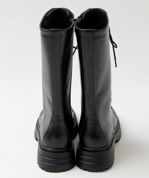 WEGO（ウィゴー）の「WEGO/レースアップミドルブーツ（ブーツ・レディース・ブラック/オフホワイト・MEDIUM/LARGE）」の3枚目の写真