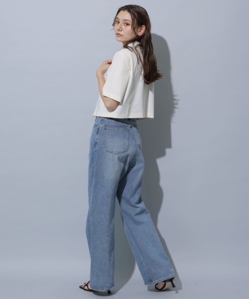 新品?Rirandture?ハーフスリーブクロップドツイードジャケット