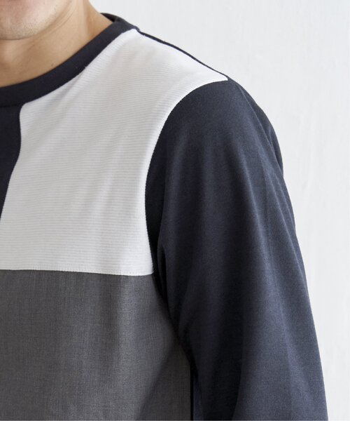ikka(イッカ)の「【親子コーデ】ポンチブロックスロンT(Tシャツ/カットソー・メンズ・グリーン/ホワイト/ワイン/ネイビー・S/L/XL/M)」の18枚目の写真