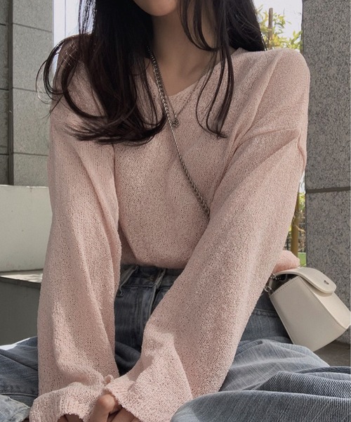 Chick（チック）の「カラーシアーニット（ニット/セーター・レディース・ブルー/ブラック/ピンク/ホワイト・FREE）」の4枚目の写真