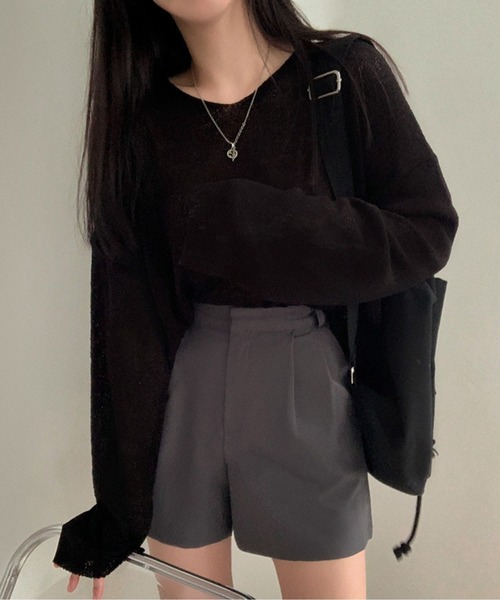 Chick（チック）の「カラーシアーニット（ニット/セーター・レディース・ブルー/ブラック/ピンク/ホワイト・FREE）」の3枚目の写真